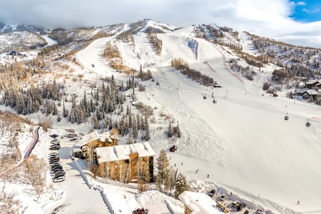 2275 Storm Meadows Dr Unit 63, Steamboat Springs, CO 80487 - snowy aerial view with a mountain view