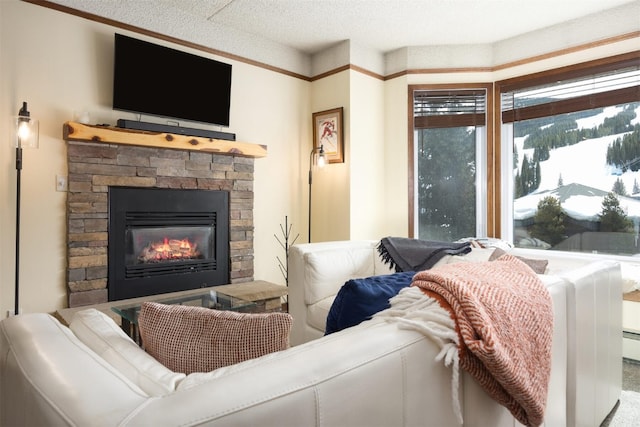 45 Beeler Pl Unit 301, Copper Mountain, CO 80443 - living area featuring a stone fireplace
