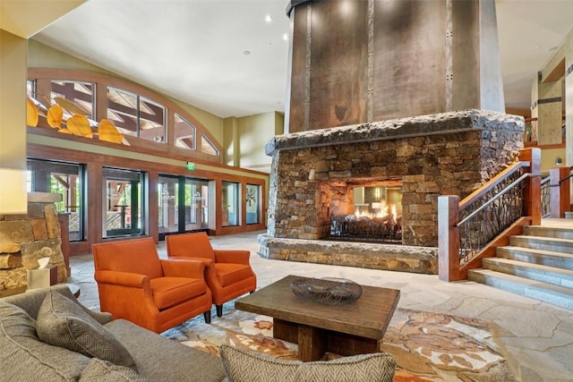 1521 Ski Hill Rd Unit 8312, Breckenridge, CO 80424 - common area with a towering ceiling and stairs