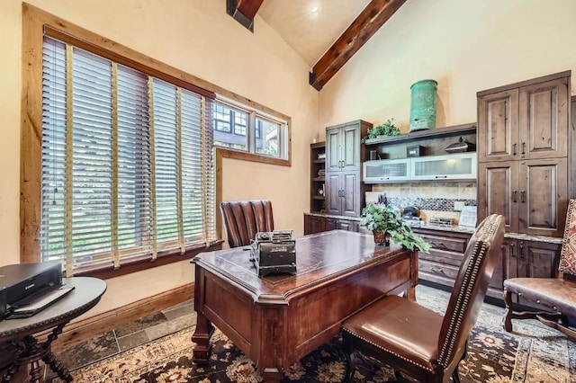 560 Beeler Pl, Frisco, CO 80443 - office with beam ceiling and high vaulted ceiling