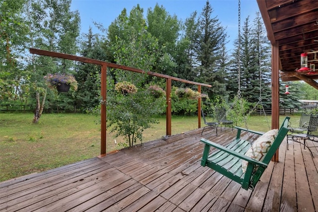 50035 Moon Hill Dr, Steamboat Springs, CO 80487 - deck featuring view of wooded area