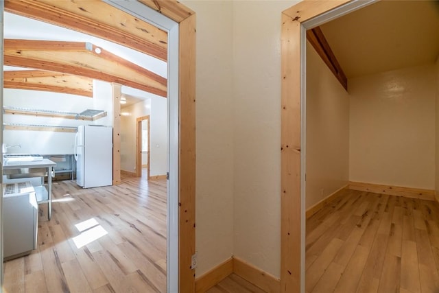 5277 Montezuma Rd, Montezuma, CO 80435 - hall with wood finished floors and baseboards