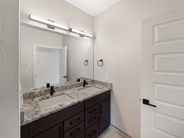 bathroom with double vanity