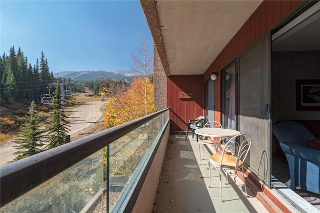 balcony with a mountain view