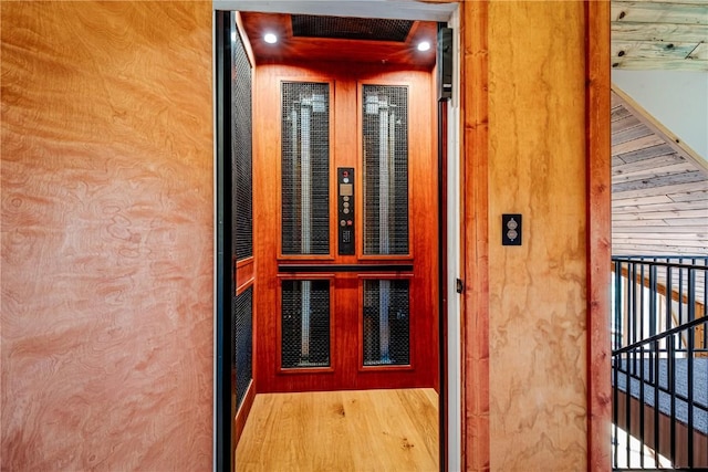 doorway to property with elevator