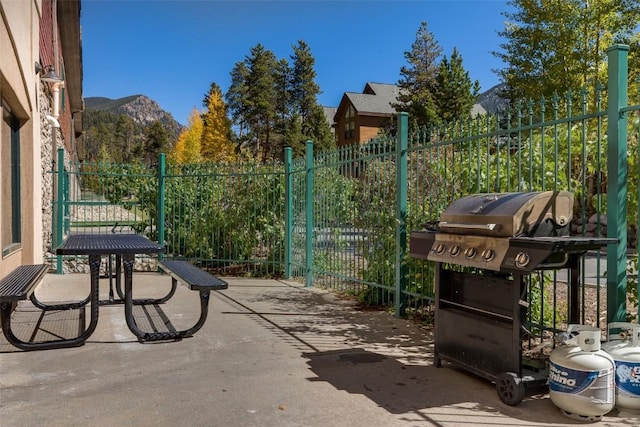 23110 US Highway 6 Unit 319, Keystone, CO 80435 - view of patio / terrace with grilling area and a mountain view