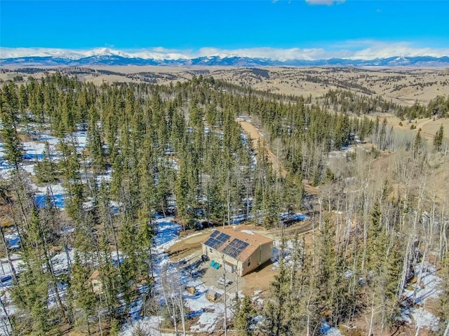 972 N Quarter Horse Rd, Jefferson, CO 80456 - birds eye view of property with a view of trees and a mountain view
