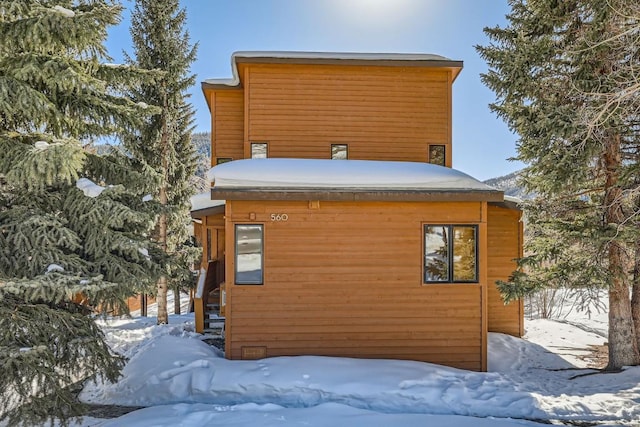 view of snowy exterior