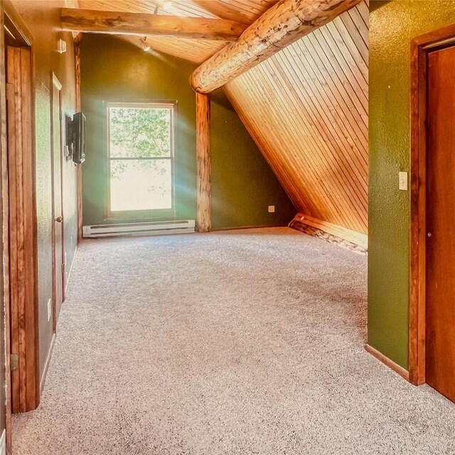 33000 Maricopa Trl, Oak Creek, CO 80467 - bonus room featuring baseboard heating, carpet floors, and wooden ceiling
