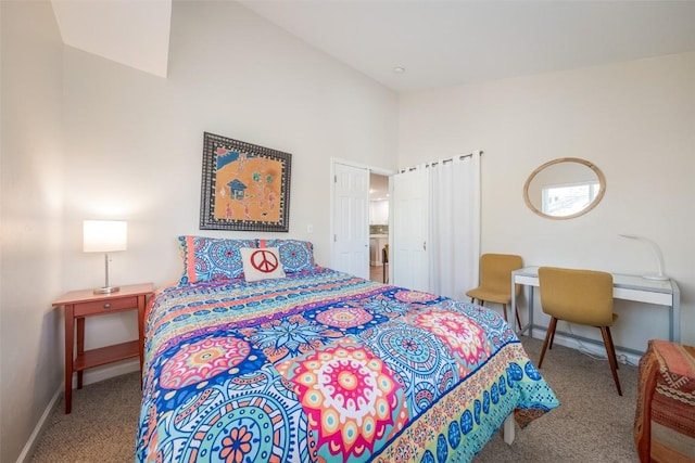 1458 Morgan Ct Unit 1603, Steamboat Springs, CO 80487 - carpeted bedroom featuring baseboards and high vaulted ceiling
