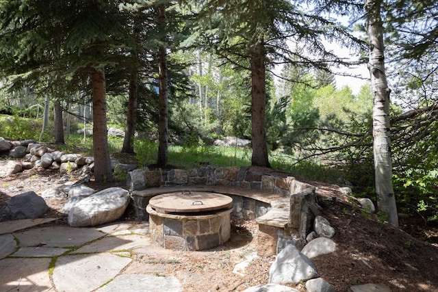 1031 Steamboat Blvd, Steamboat Springs, CO 80487 - view of patio featuring a fire pit