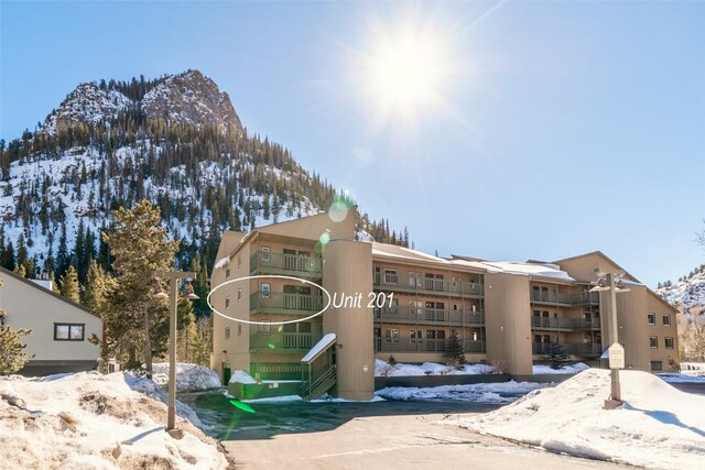 exterior space with a mountain view