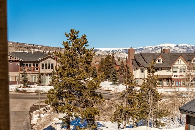 exterior space with a mountain view