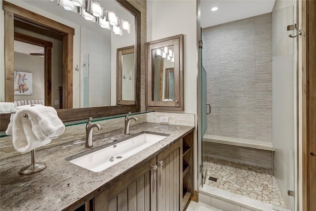 422 Timber Trail Rd, Breckenridge, CO 80424 - full bathroom with vanity and a stall shower