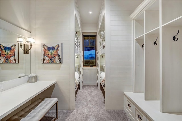 422 Timber Trail Rd, Breckenridge, CO 80424 - mudroom with carpet flooring and wooden walls