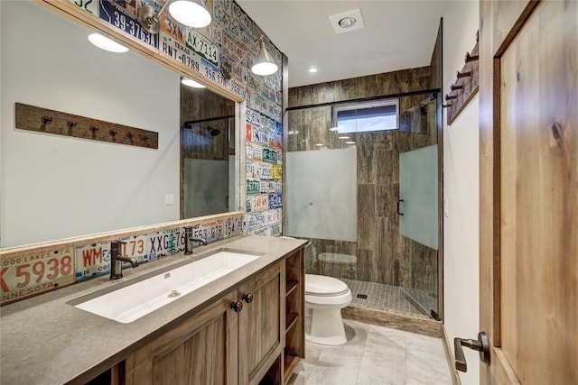 422 Timber Trail Rd, Breckenridge, CO 80424 - bathroom featuring vanity, a stall shower, and toilet