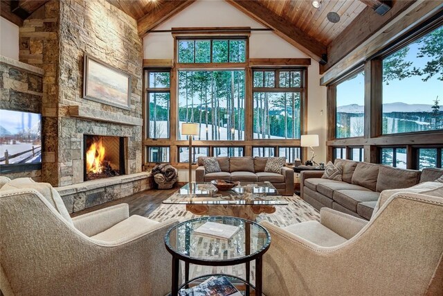 422 Timber Trail Rd, Breckenridge, CO 80424 - sunroom featuring a healthy amount of sunlight and beamed ceiling