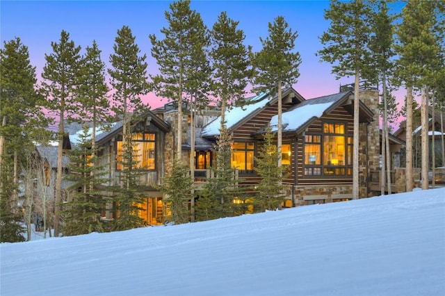 422 Timber Trail Rd, Breckenridge, CO 80424 - view of front of home featuring stone siding