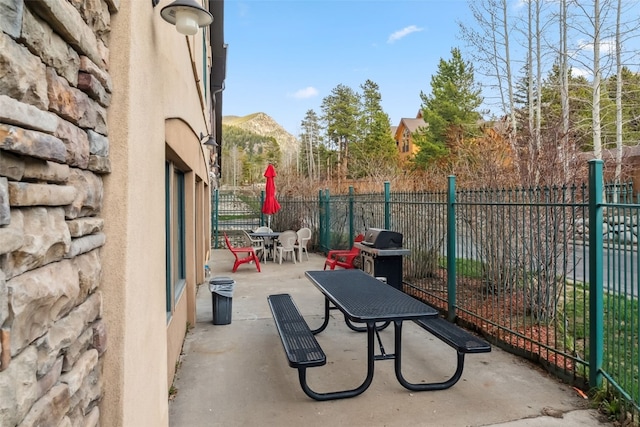 23110 US Highway 6 Unit 5054, Keystone, CO 80435 - view of patio / terrace featuring outdoor dining space and a mountain view