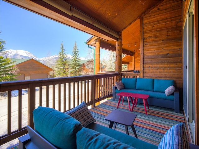 60 Lookout Ridge Dr, Dillon, CO 80435 - wooden deck with a mountain view and an outdoor living space