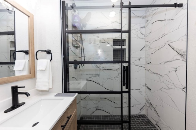22714 US Highway 6 Unit 5958, Keystone, CO 80435 - bathroom featuring vanity and a marble finish shower