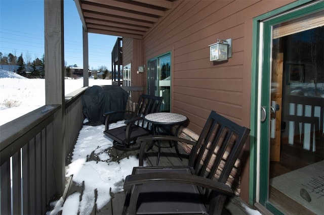 164 Buck Ridge Rd Unit 164, Summit Cove, CO 80435 - snow covered back of property featuring grilling area