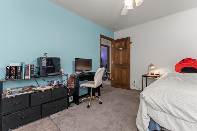 21490 2nd Ave, Milner, CO 80487 - carpeted bedroom featuring an office area and ceiling fan