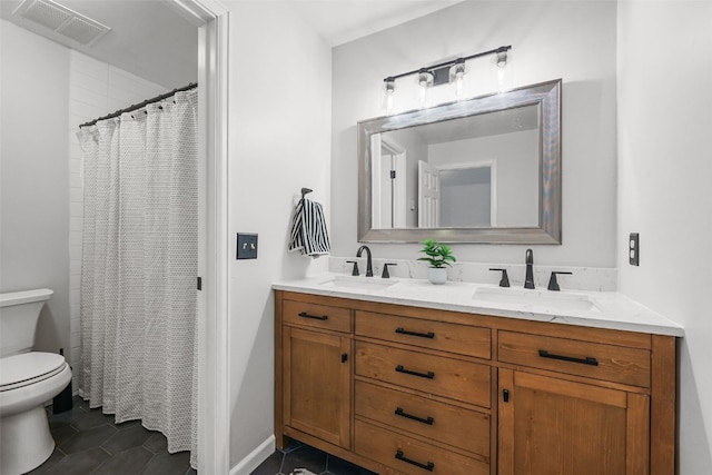 6941 Ryan Gulch Rd Unit 6941, Silverthorne, CO 80498 - bathroom featuring tile patterned floors, double vanity, and a shower with shower curtain