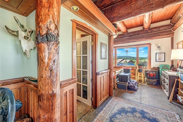 61020 County Road 129, Hahns Peak, CO 80428 - living area with wood ceiling and beamed ceiling