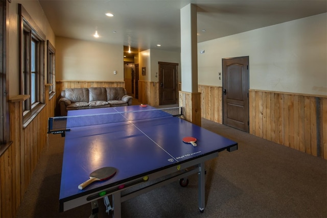 310 S 8th Ave Unit 4, Frisco, CO 80443 - playroom with wainscoting, wood walls, carpet, and recessed lighting