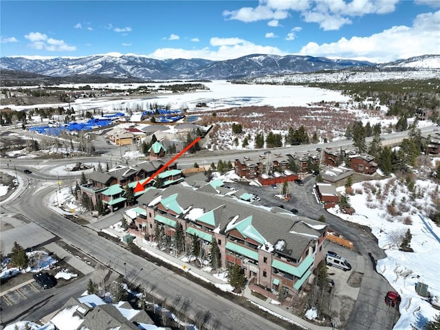 310 S 8th Ave Unit 4, Frisco, CO 80443 - snowy aerial view featuring a mountain view