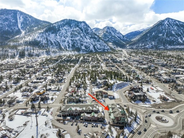 310 S 8th Ave Unit 4, Frisco, CO 80443 - snowy aerial view with a residential view and a mountain view