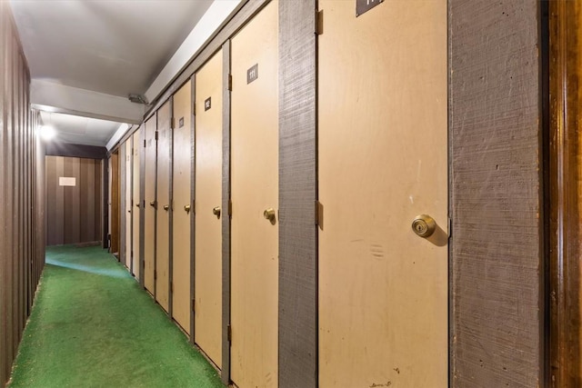 hall featuring carpet