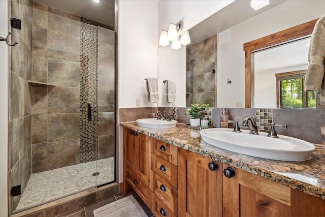 240 Two Cabins Dr, Silverthorne, CO 80498 - bathroom with a stall shower and double vanity