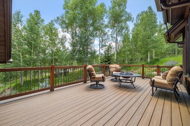 240 Two Cabins Dr, Silverthorne, CO 80498 - wooden deck with an outdoor fire pit