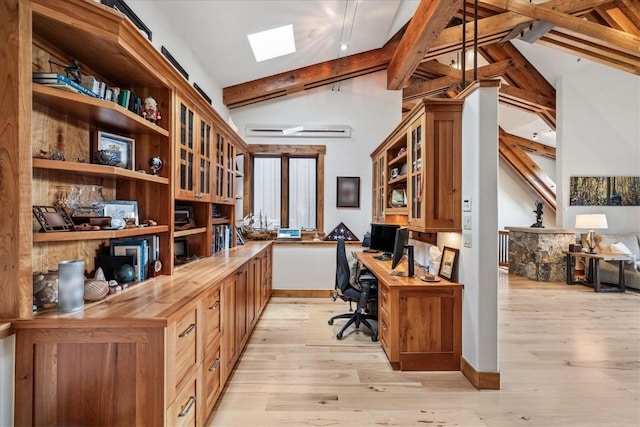 240 Two Cabins Dr, Silverthorne, CO 80498 - office area with light wood-style flooring and a skylight