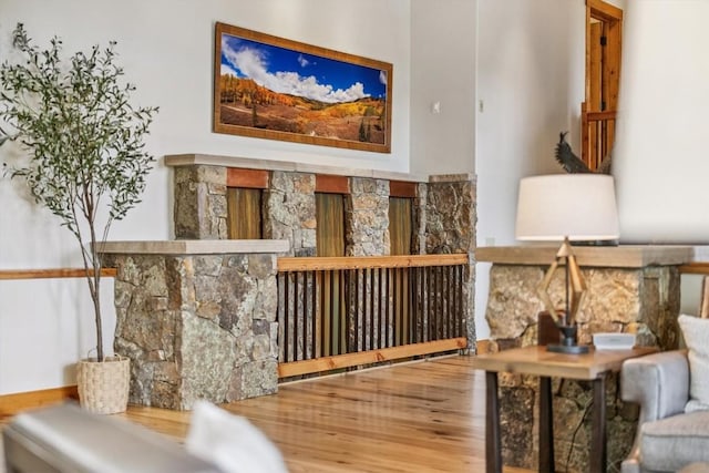 240 Two Cabins Dr, Silverthorne, CO 80498 - living area with a fireplace and wood finished floors