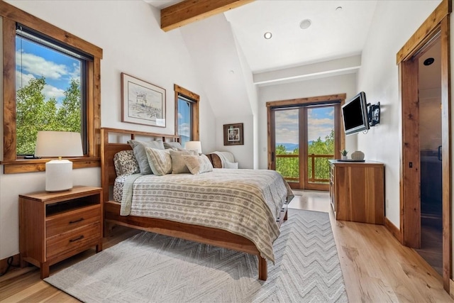 240 Two Cabins Dr, Silverthorne, CO 80498 - bedroom with access to outside and light wood finished floors