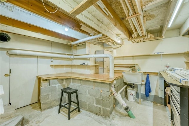 81 Cydney Ln Unit 81A, Silverthorne, CO 80498 - unfinished below grade area with a sink and a workshop area