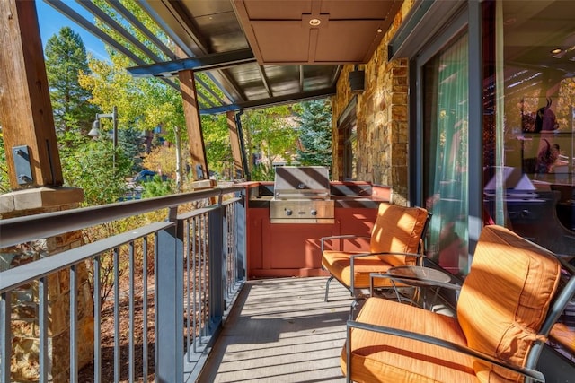 balcony with area for grilling