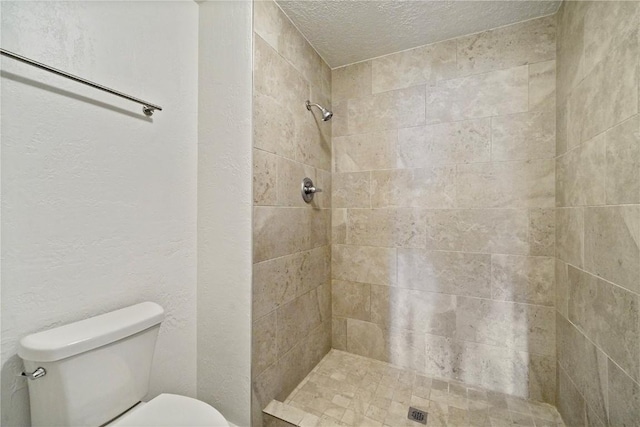 245 Straight Creek Dr Unit A, B, C, D, Dillon, CO 80435 - full bathroom with toilet, tiled shower, and a textured ceiling