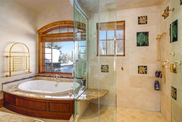 33800 Catamount Dr, Steamboat Springs, CO 80487 - full bathroom featuring a garden tub and a stall shower