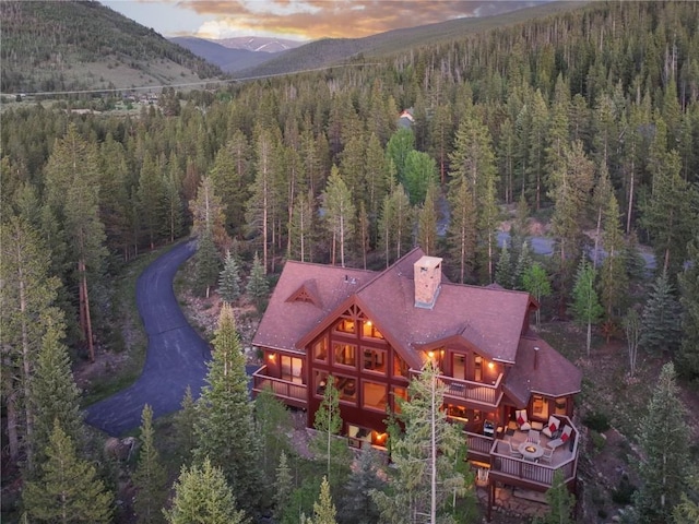 66 Chaparral Ln, Breckenridge, CO 80424 - view from above of property featuring a forest and mountains