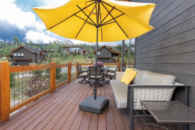 22 Vernon Way, Silverthorne, CO 80498 - wooden deck with outdoor dining space