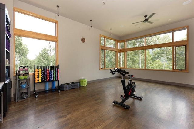 22 Vernon Way, Silverthorne, CO 80498 - workout area with ceiling fan and wood finished floors