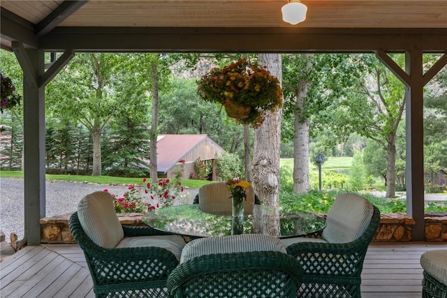 34074 Fruitland Mesa Rd, Crawford, CO 81415 - sunroom with outdoor dining space