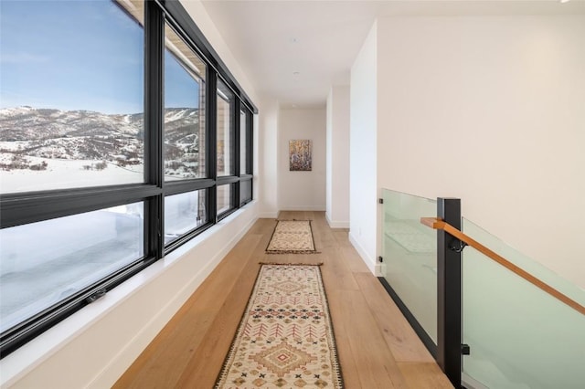 33200 Meadow Creek Dr, Steamboat Springs, CO 80487 - hall featuring light wood-type flooring and a mountain view