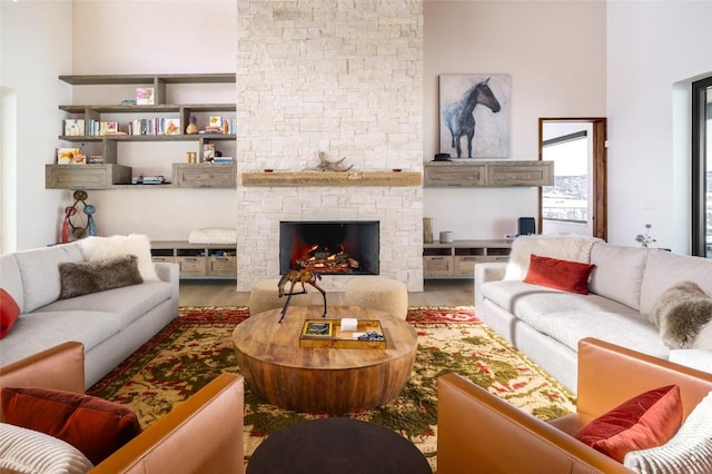 33200 Meadow Creek Dr, Steamboat Springs, CO 80487 - living area with wood finished floors and a fireplace
