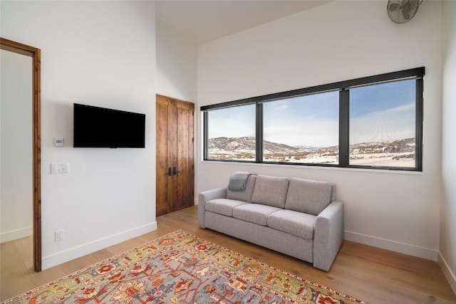 33200 Meadow Creek Dr, Steamboat Springs, CO 80487 - living room featuring baseboards and light wood-type flooring
