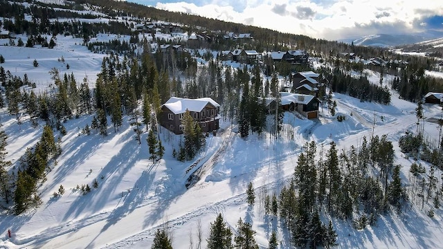 740 Cirrus Way, Granby, CO 80446 - snowy aerial view with a mountain view